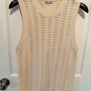 Zara Beige Knit Tank Top
